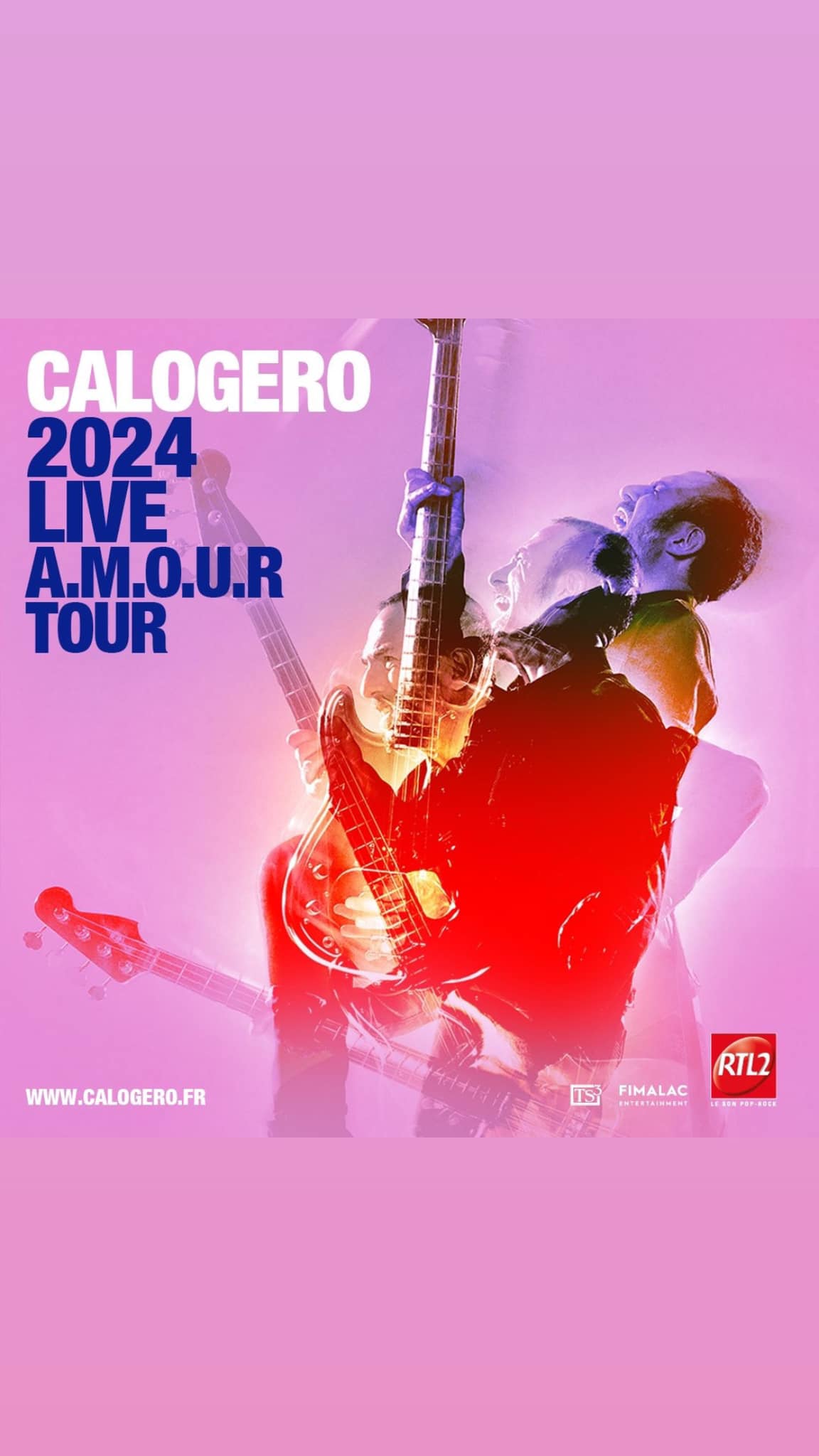 Affiche de la tournée de Calogero 2024 A.M.O.U.R Tour